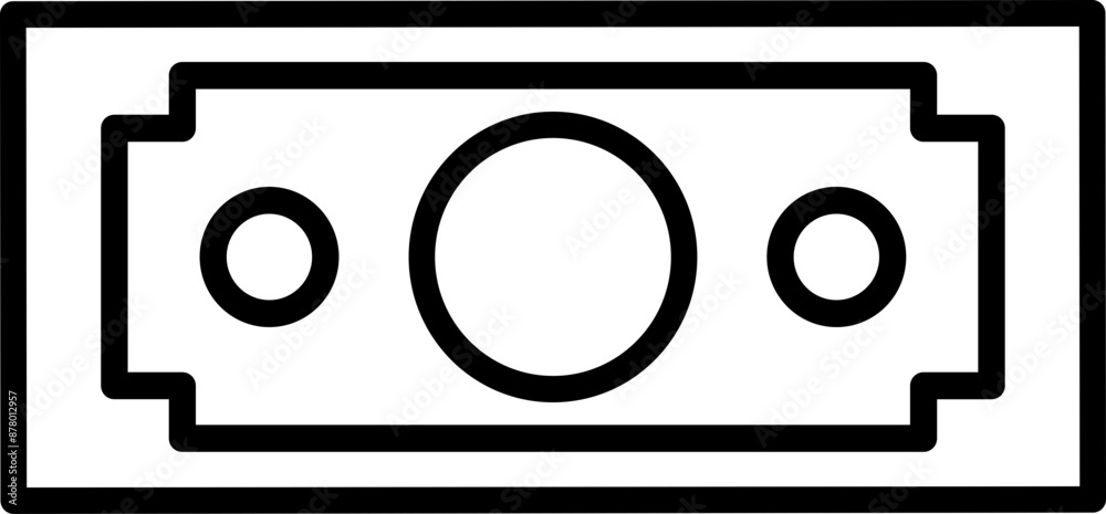 Black Line Art Money Icon or Symbol. Black Line Art Money Icon or Symbol.