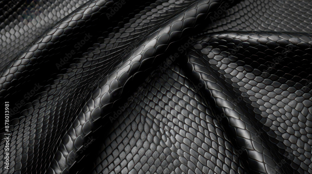 Obraz premium Explore our black snake skin texture for stylish backgrounds.