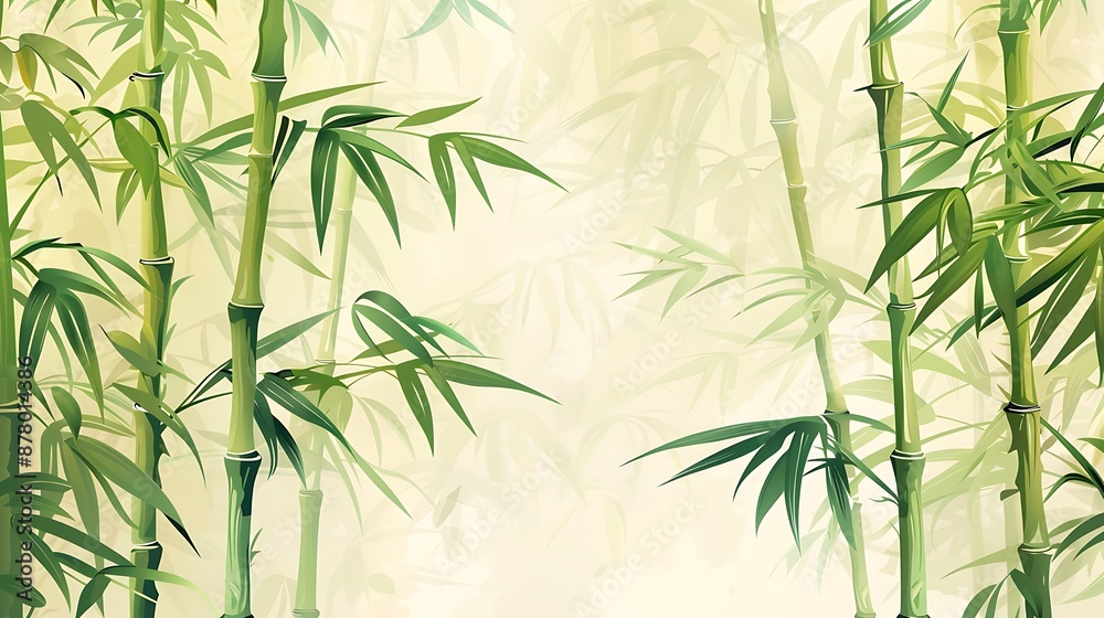 Fototapeta premium Bamboo Forest Illustration