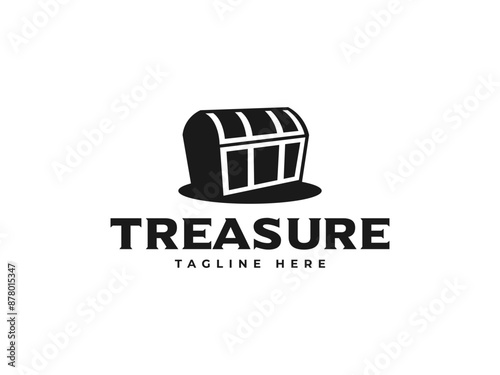 treasure logo vector illustration. chest box logo template