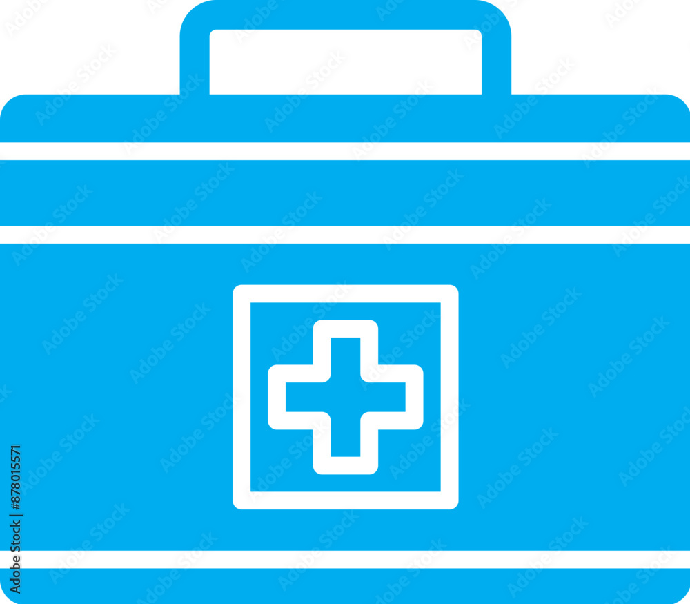 Obraz premium Isolated First aid box icon in blue color.