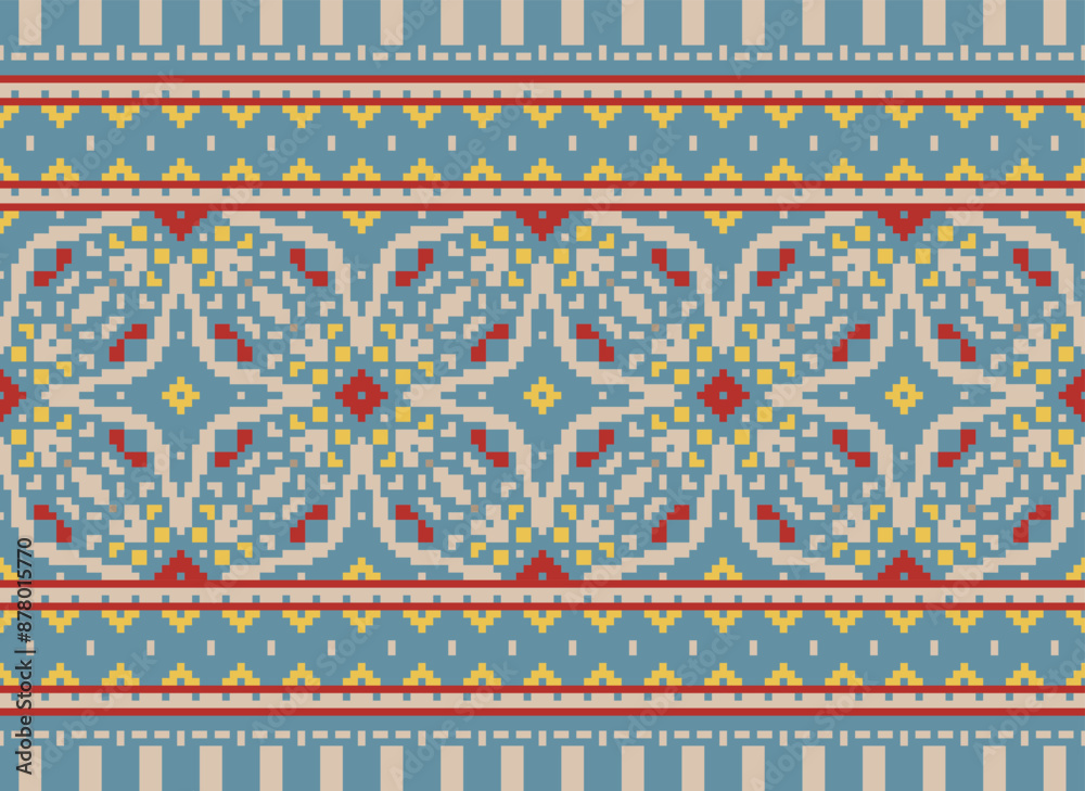 Ikat seamless ogee vector pattern. Aztec tribal abstract modern textile print. Damask style background with stripes and chevron. Ethnic watercolor fabric. Boho Ikat seamless ogee vector pattern. Aztec tribal abstract modern textile print. Damask style background with stripes and chevron. Ethnic watercolor fabric. Boho