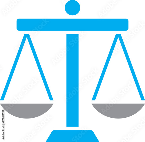 Equality or Balance Icon in Grey and Blue Color.
