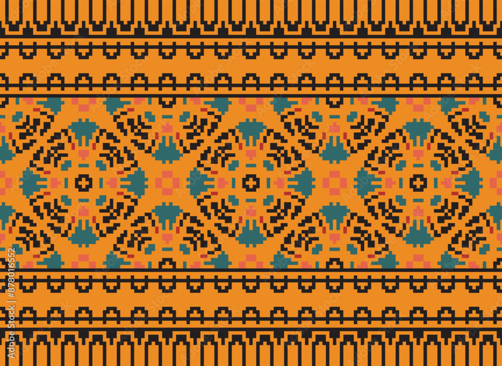 Ikat seamless ogee vector pattern. Aztec tribal abstract modern textile print. Damask style background with stripes and chevron. Ethnic watercolor fabric. Boho Ikat seamless ogee vector pattern. Aztec tribal abstract modern textile print. Damask style background with stripes and chevron. Ethnic watercolor fabric. Boho