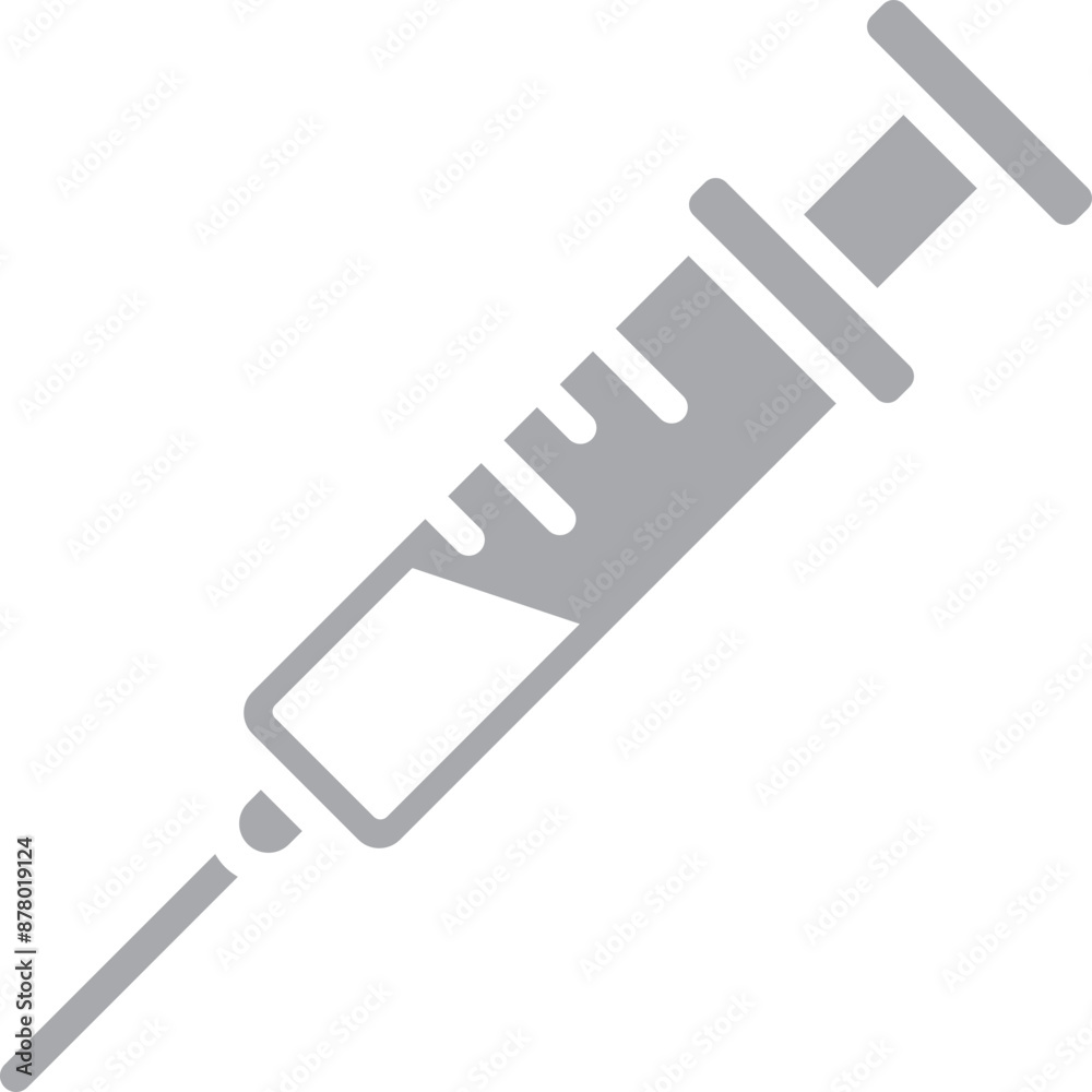 Isolated syringe icon in grey color. Isolated syringe icon in grey color.