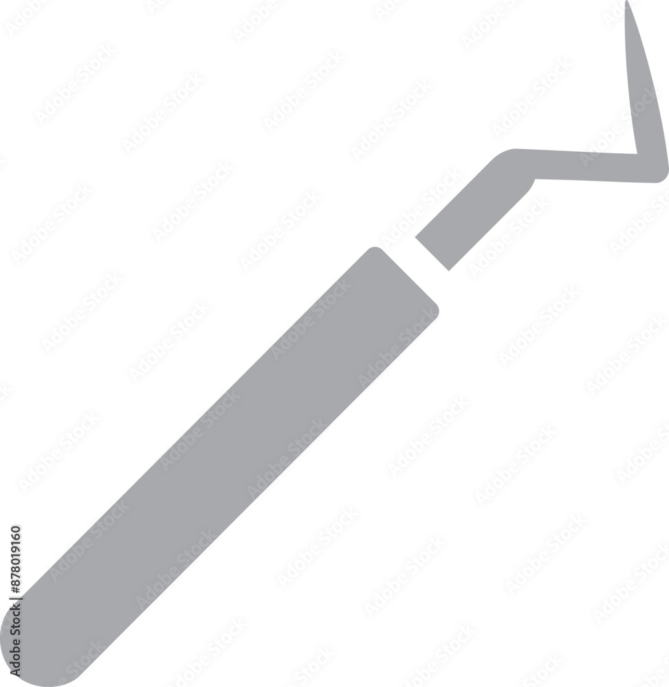 Dental probe icon in grey color. Dental probe icon in grey color.