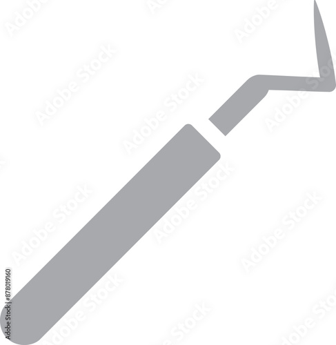 Dental probe icon in grey color.