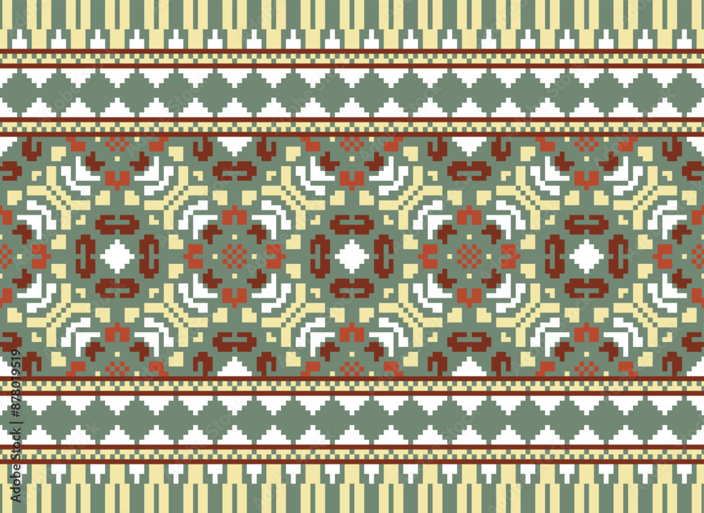Ikat seamless ogee vector pattern. Aztec tribal abstract modern textile print. Damask style background with stripes and chevron. Ethnic watercolor fabric. Boho Ikat seamless ogee vector pattern. Aztec tribal abstract modern textile print. Damask style background with stripes and chevron. Ethnic watercolor fabric. Boho