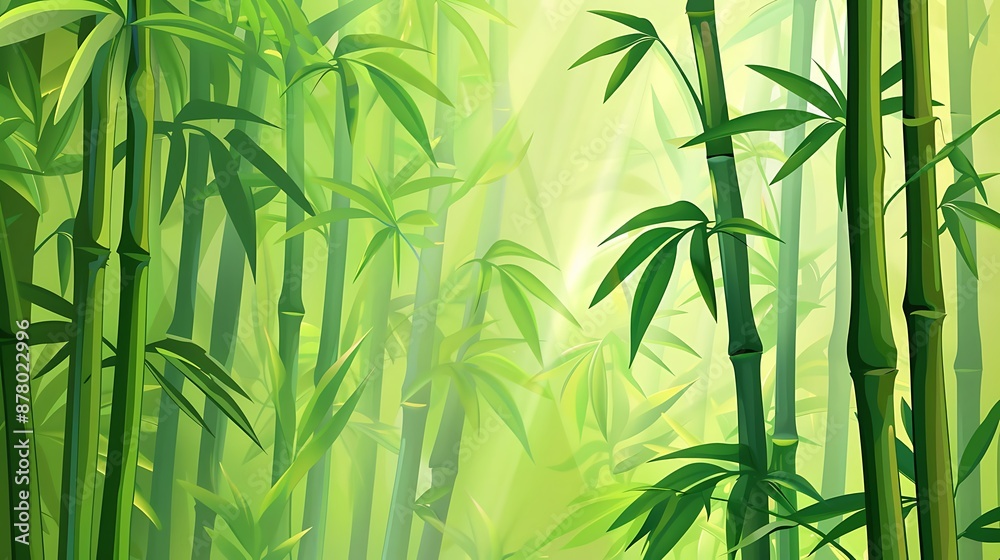 Tranquil Bamboo Forest with Sunbeams Tranquil Bamboo Forest with Sunbeams