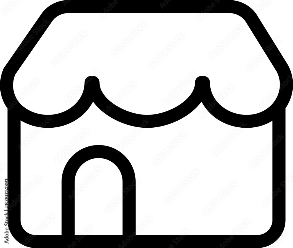 Shop or Store icon in thin line art. Shop or Store icon in thin line art.