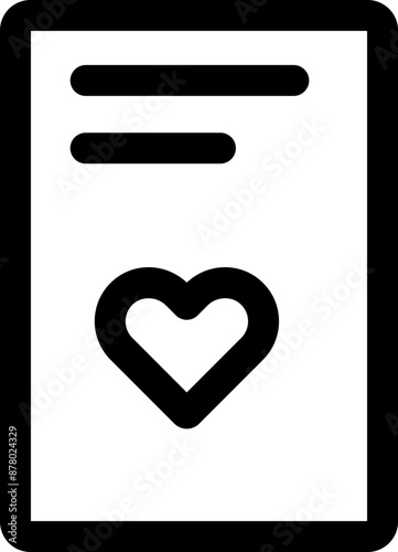 Line art Wish list icon in flat style.