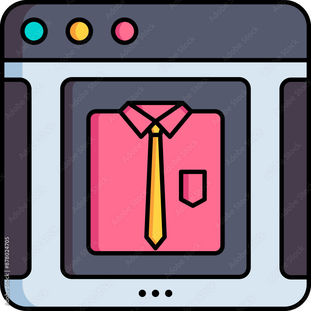 Online Garment Shopping Website Icon in Grey and Pink Color. Online Garment Shopping Website Icon in Grey and Pink Color.