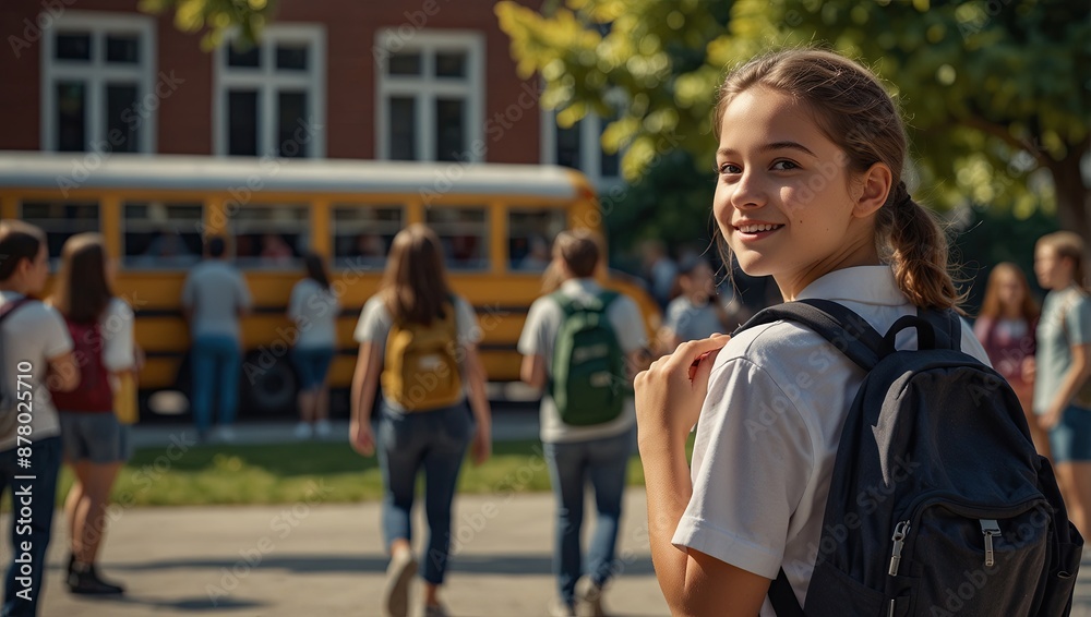 Naklejka premium portrait of a schoolgirl