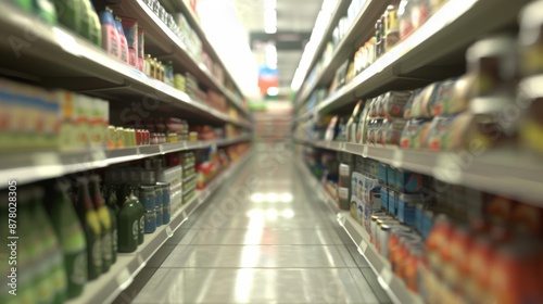 Wallpaper Mural Vivid image featuring fully stocked supermarket and department store shelves, showcasing a variety of products for shoppers Torontodigital.ca