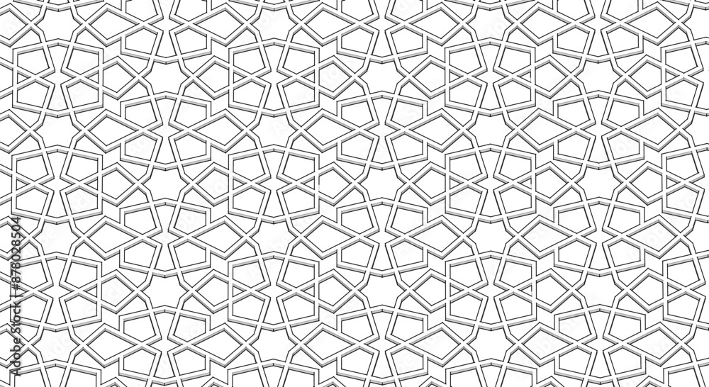 Fototapeta premium decorative grid abstract ornament 3d illustration