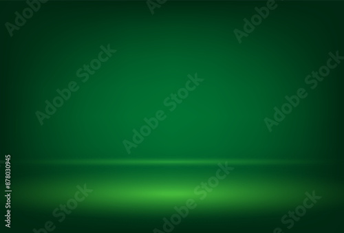 Empty green color studio room background. Abstract gradient empty dark green background for studio room stock illustration .