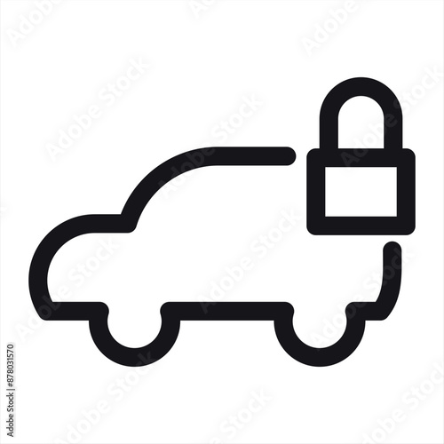 Car lock icon vector. Security service lock icon design