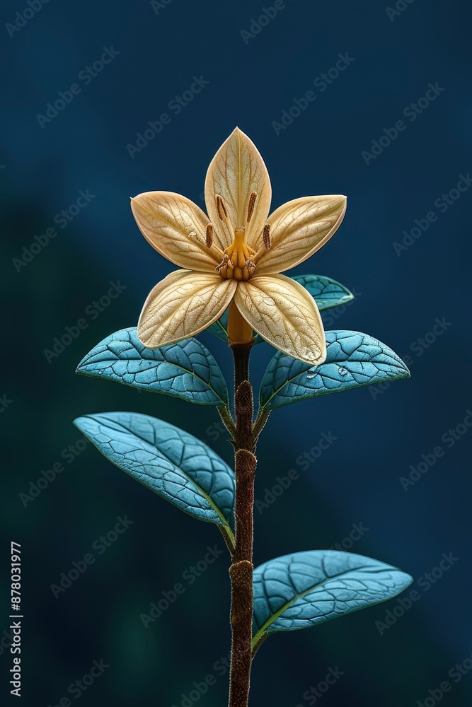 line, flower with three leaves, the top leaf, edge is dripping, like dew, green swirled, yellow line, flower with three leaves, the top leaf, edge is dripping, like dew, green swirled, yellow
