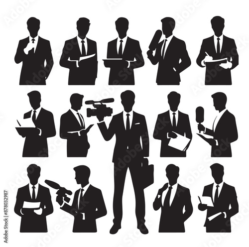 Vector set of reporters illustration