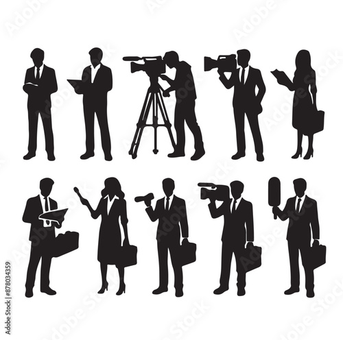 Vector set of reporters illustration