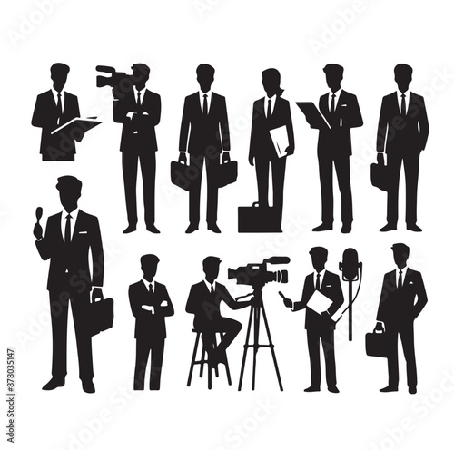 Vector set of reporters illustration