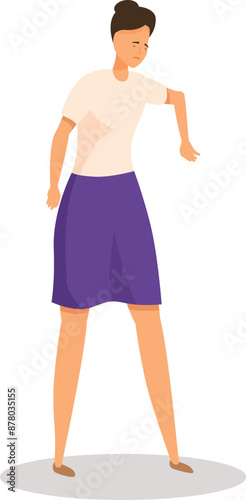 Young woman feeling uncomfortable and insecure, showing stop gesture with her hand