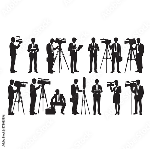 Vector set of reporters illustration