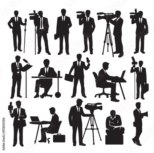 Vector set of reporters illustration