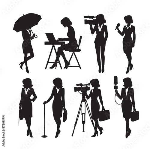Vector set of reporters illustration