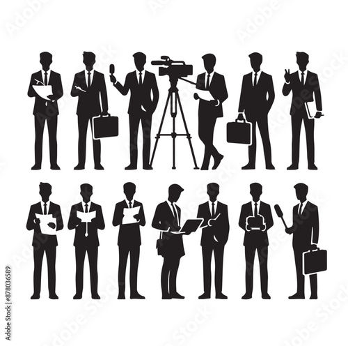 Vector set of reporters illustration