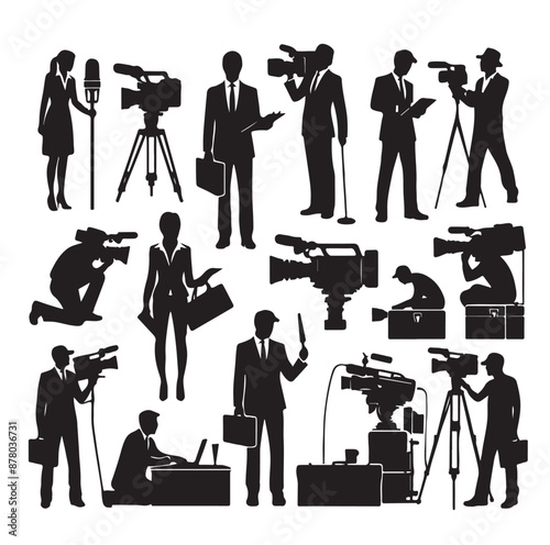 Vector set of reporters illustration