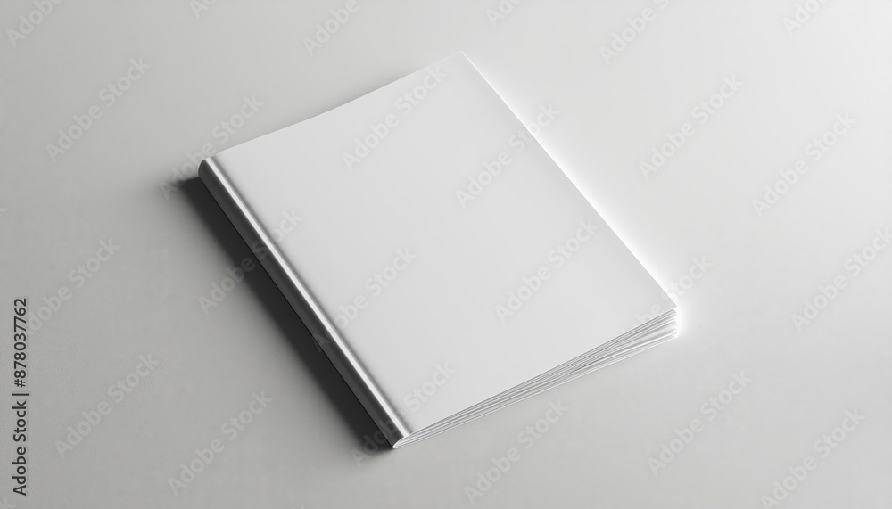 Magazine Mockup - White Booklet or Brochure Template for Design Showcase or Portfolio - Background for Advertisement, Mook, Catalog or Presentation - Mock-up for Paperback Textbook