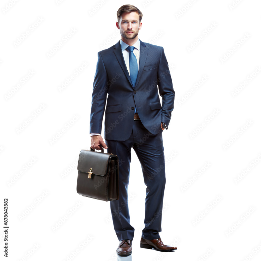 Businessman In Suit With Briefcase, Confident And Professional Businessman In Suit With Briefcase, Confident And Professional