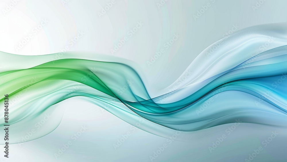 Abstract wave background with green, blue and white colors vector presentation design template. Abstract wave background with green, blue and white colors vector presentation design template.