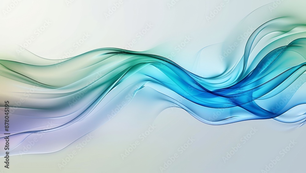 Abstract wave background with green, blue and white colors vector presentation design template. Abstract wave background with green, blue and white colors vector presentation design template.