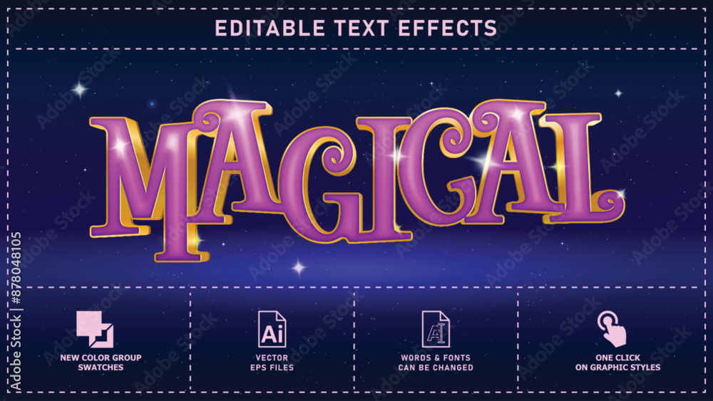 Magical editable text effects, vector eps files, one click.