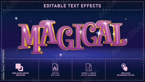 Magical editable text effects, vector eps files, one click.