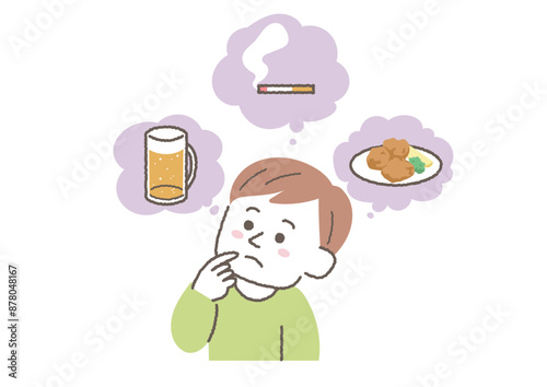 生活習慣病の原因について考えている男性