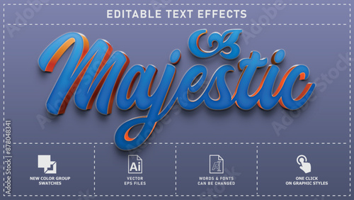 Majestic editable text effects, vector eps files, one click.