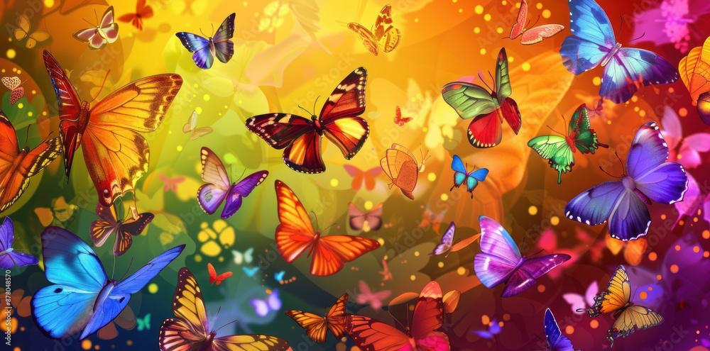 A Symphony of Butterflies in a Vibrant Palette A Symphony of Butterflies in a Vibrant Palette