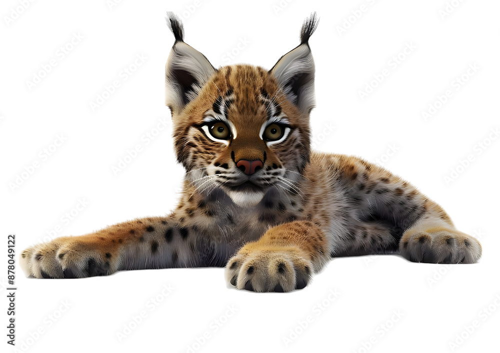 Naklejka premium Hellcat sitting in dangerous mood isolated on transparent background.