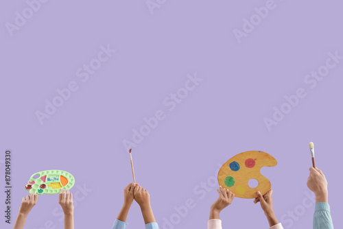 Children with paint palette...