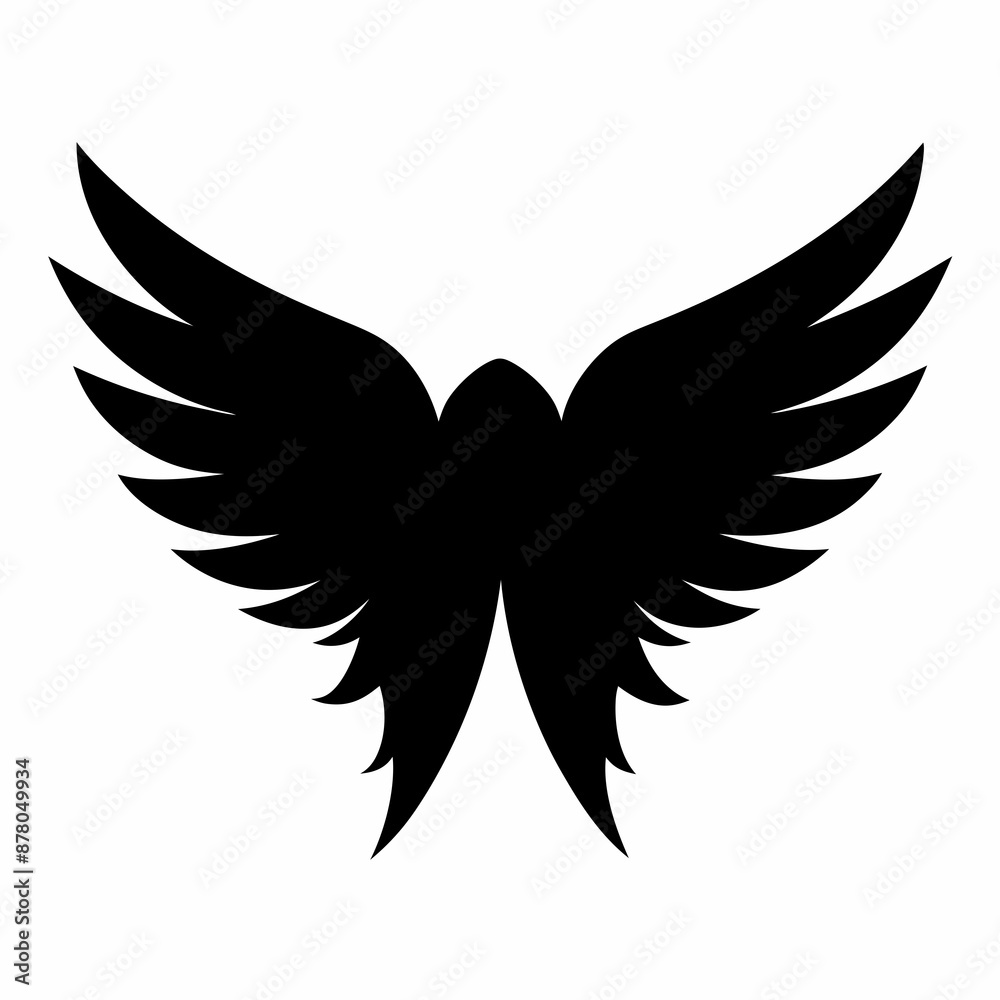 Obraz premium Wings icon, wing silhouette vector