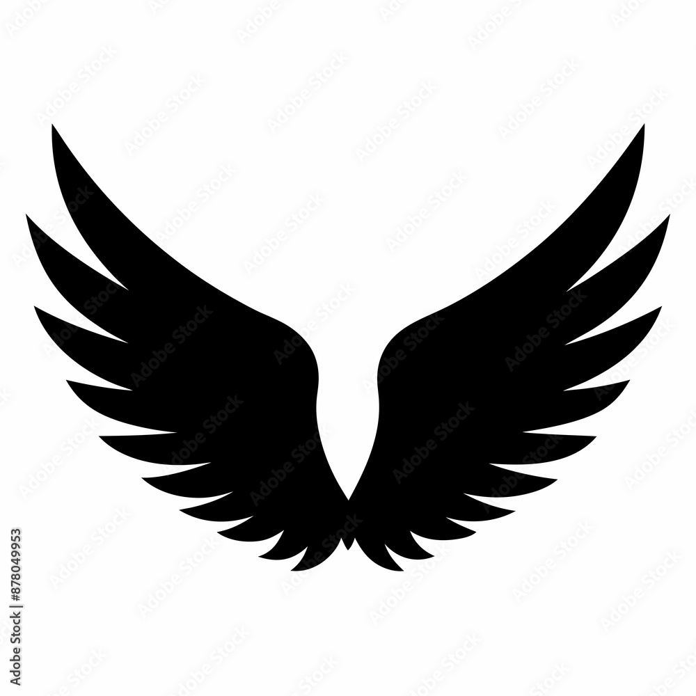 Obraz premium Wings icon, wing silhouette vector