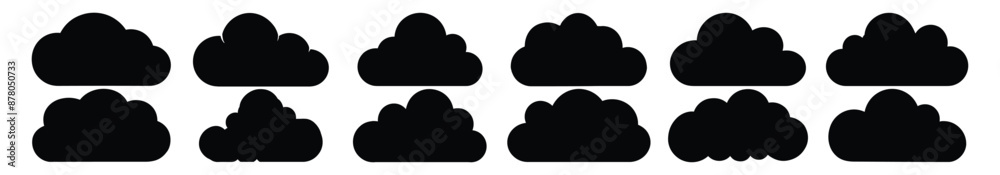Cloud silhouette set vector design big pack of illustration and icon Cloud silhouette set vector design big pack of illustration and icon