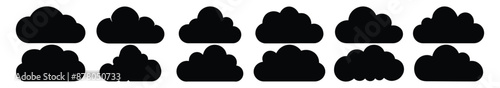 Cloud silhouette set vector design big pack of illustration and icon