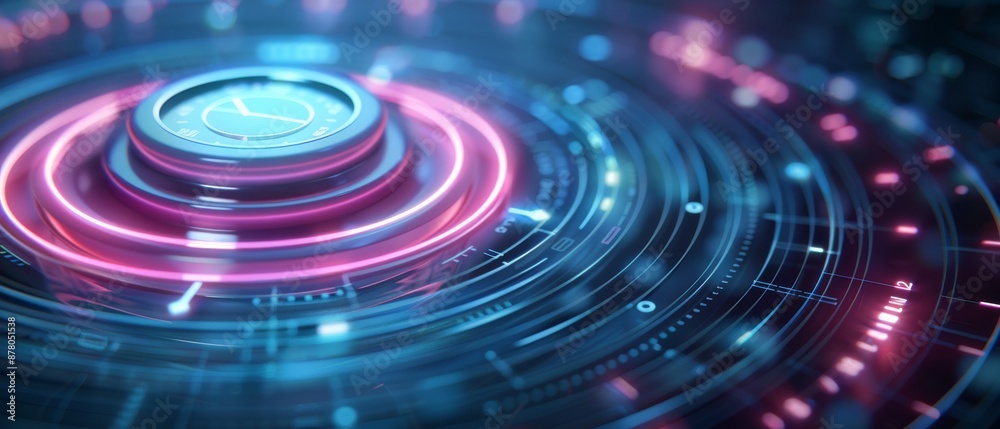 Futuristic digital interface with vibrant neon colors and glowing elements, representing advanced technology and virtual innovation. Futuristic digital interface with vibrant neon colors and glowing elements, representing advanced technology and virtual innovation.