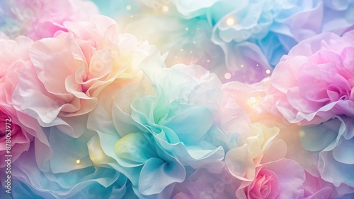 Soft, romantic, gentle multicolored pastel hues blend seamlessly on a delicate, textured paper background with a subtle light gradient effect.