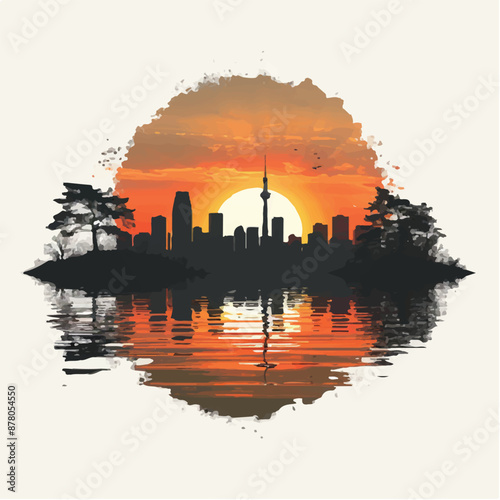 A black and white south mountain, south korea vector art logo design
