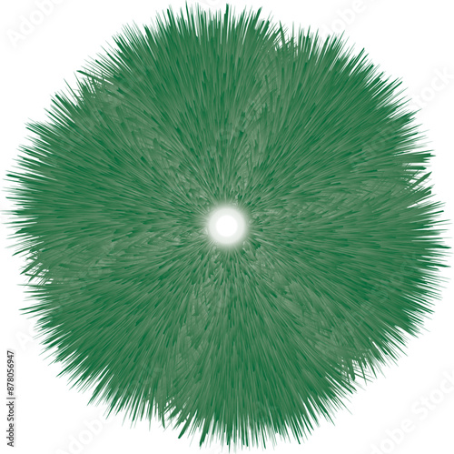 green grass ball, green flurry flower